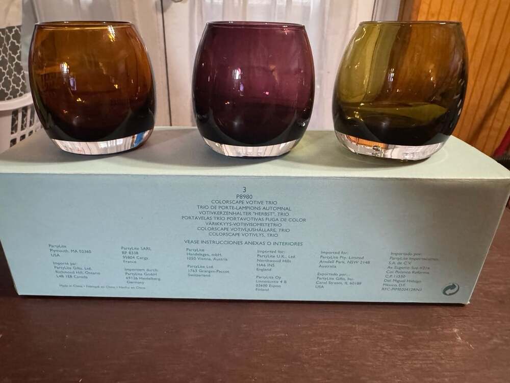 PartyLite Colorscape Votive Trio Autumnal Candle Holders